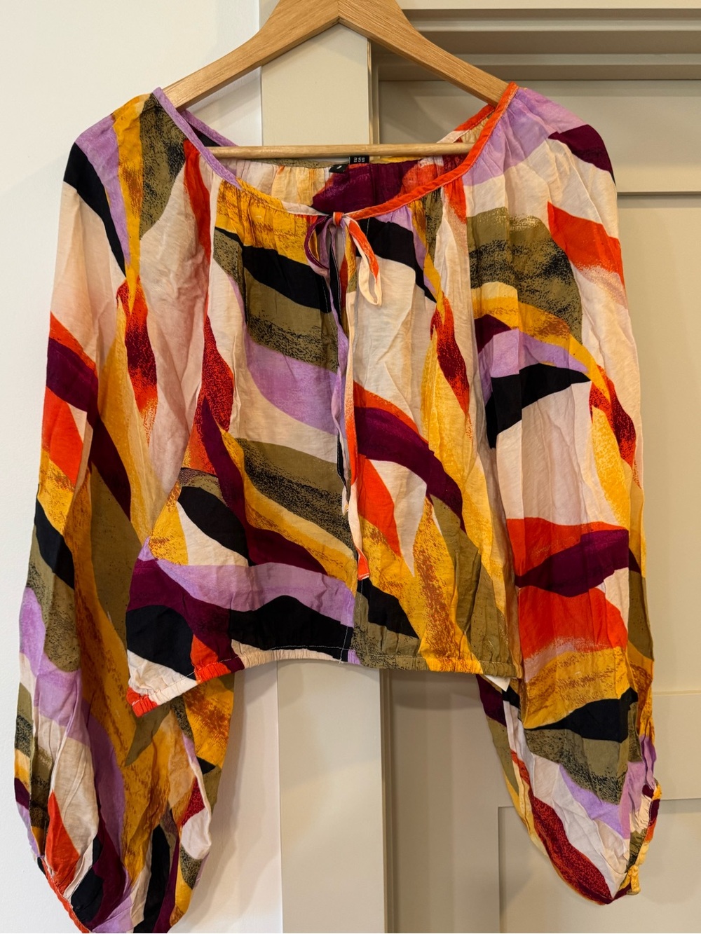 Vero Moda Colorful Abstract Peasant Blouse - Multicolor
